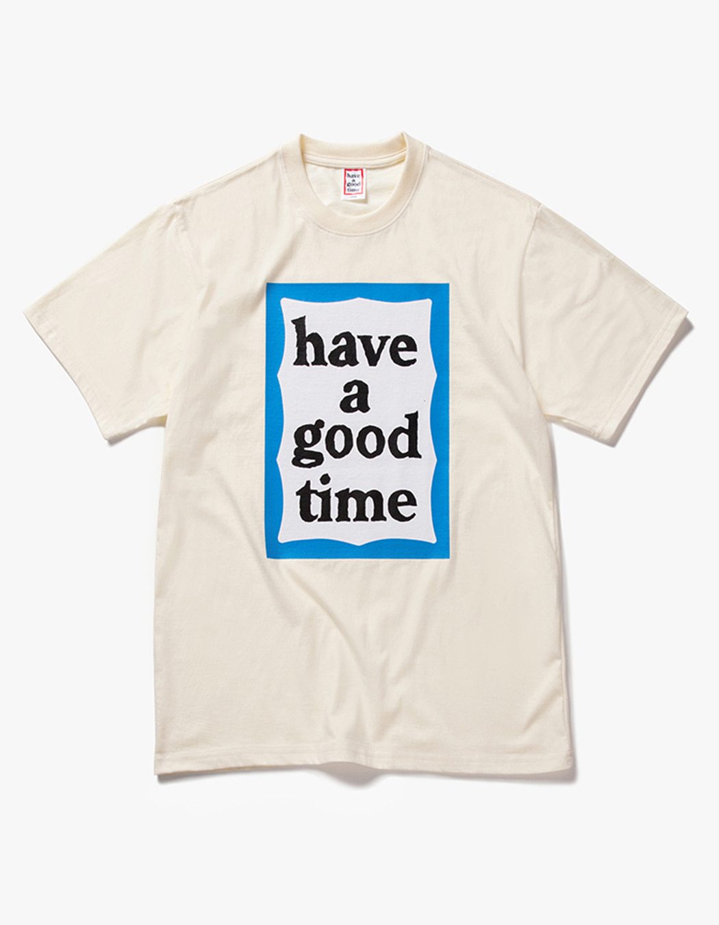 have a good time - Big Blue Frame Short Sleeve T-shirt - Cream