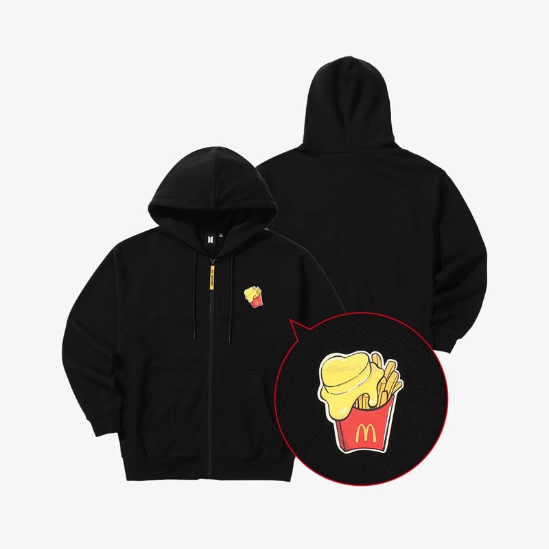 BTS x Mcdonalds outlets official zip up hoodie size XL kpop