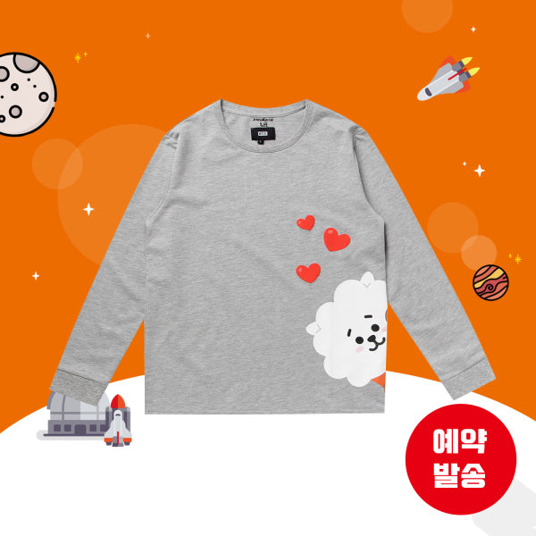 BT21 x Hunt Innerwear Long Sleeve Shirt Peekaboo RJ Harumio