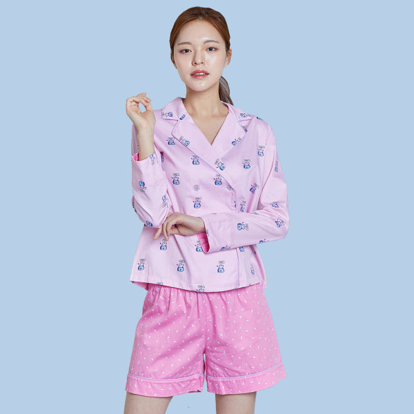 BT21 x Hunt Innerwear Double Button Pajamas Set Mang Harumio