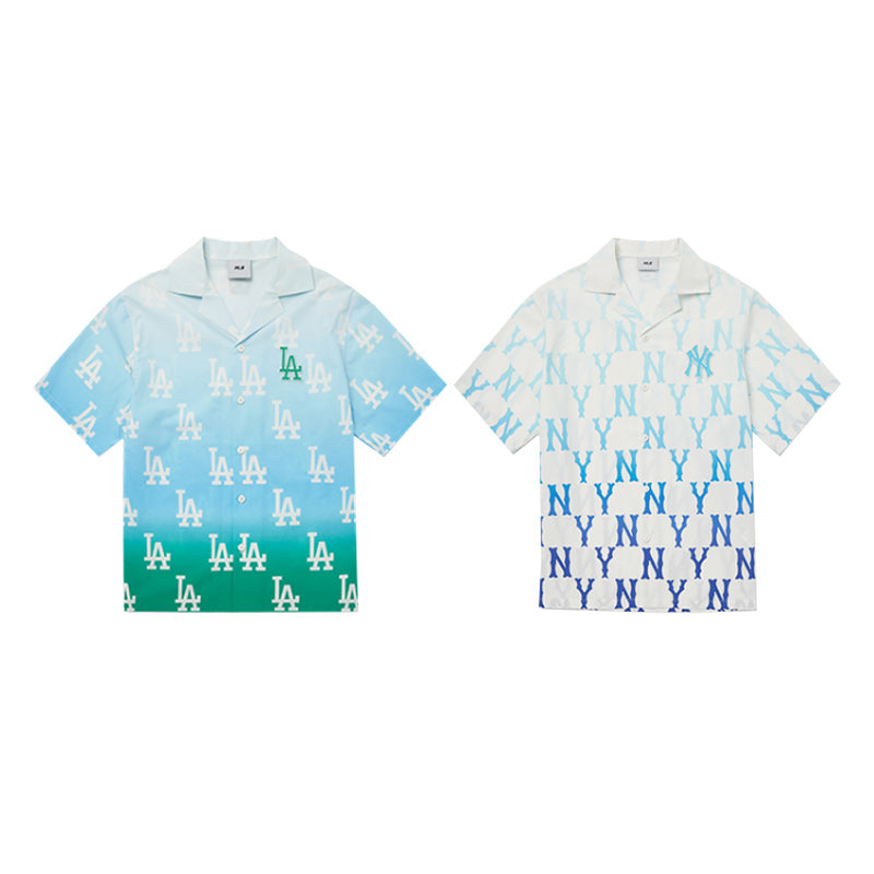 MLB Korea - Gradient Monogram Baseball Shirt Blue / S