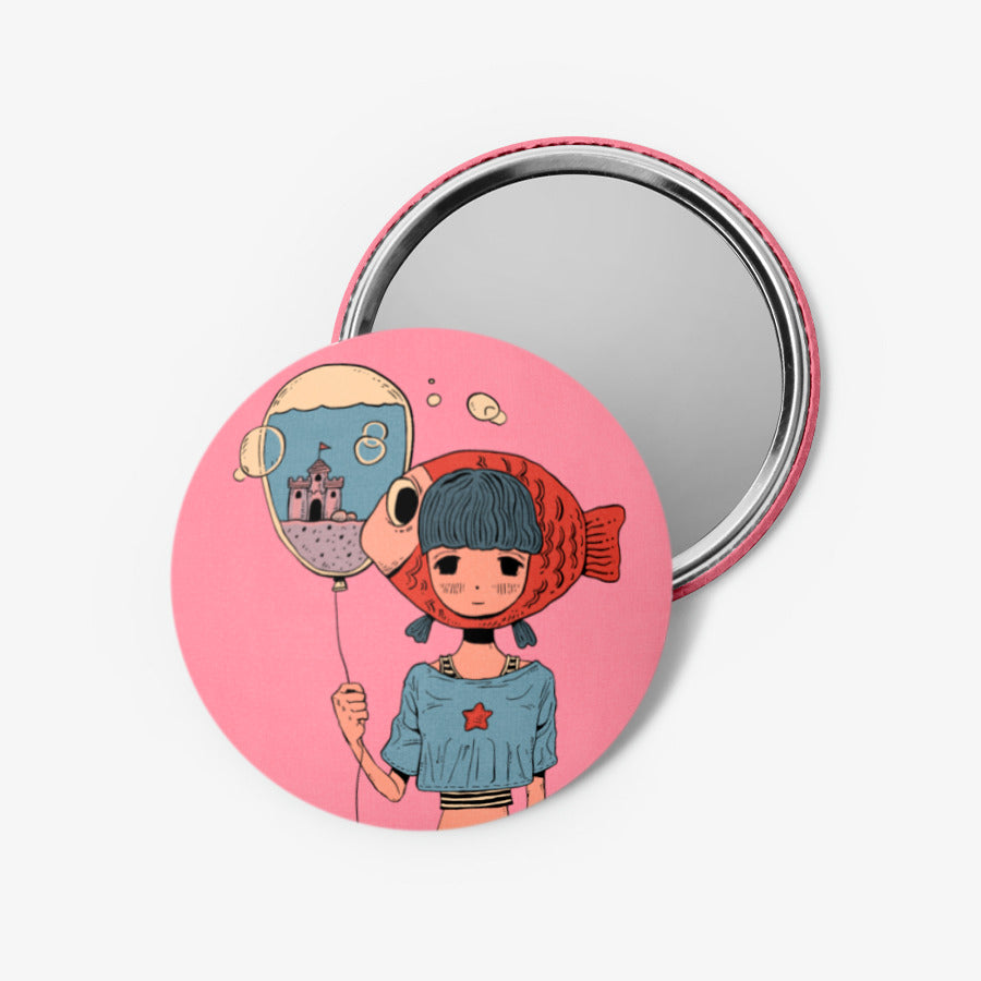 SOZ - Goldfish Girl Mirror Button