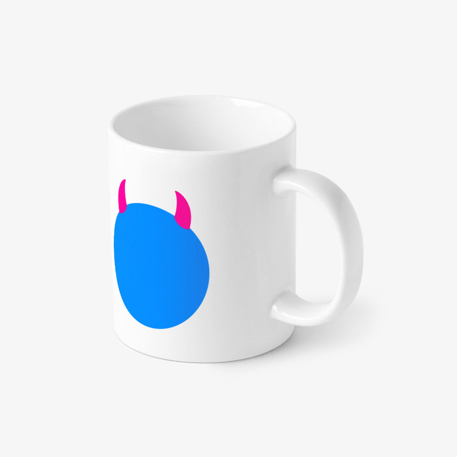 KimKim - Blue Monster White Mug