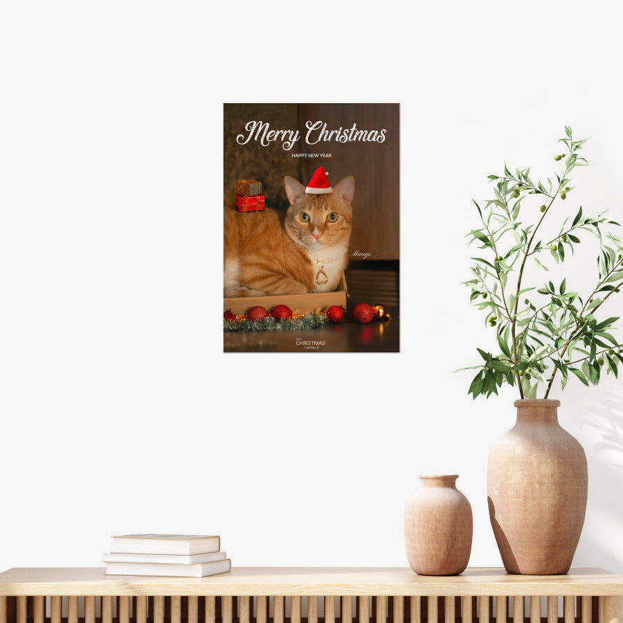 LionLeo - Christmas Cat A3 Poster