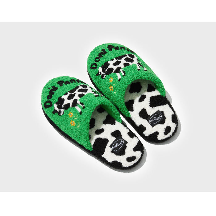 Wiggle Wiggle - Don't Panic Green Terry Home Slippers (Kids)