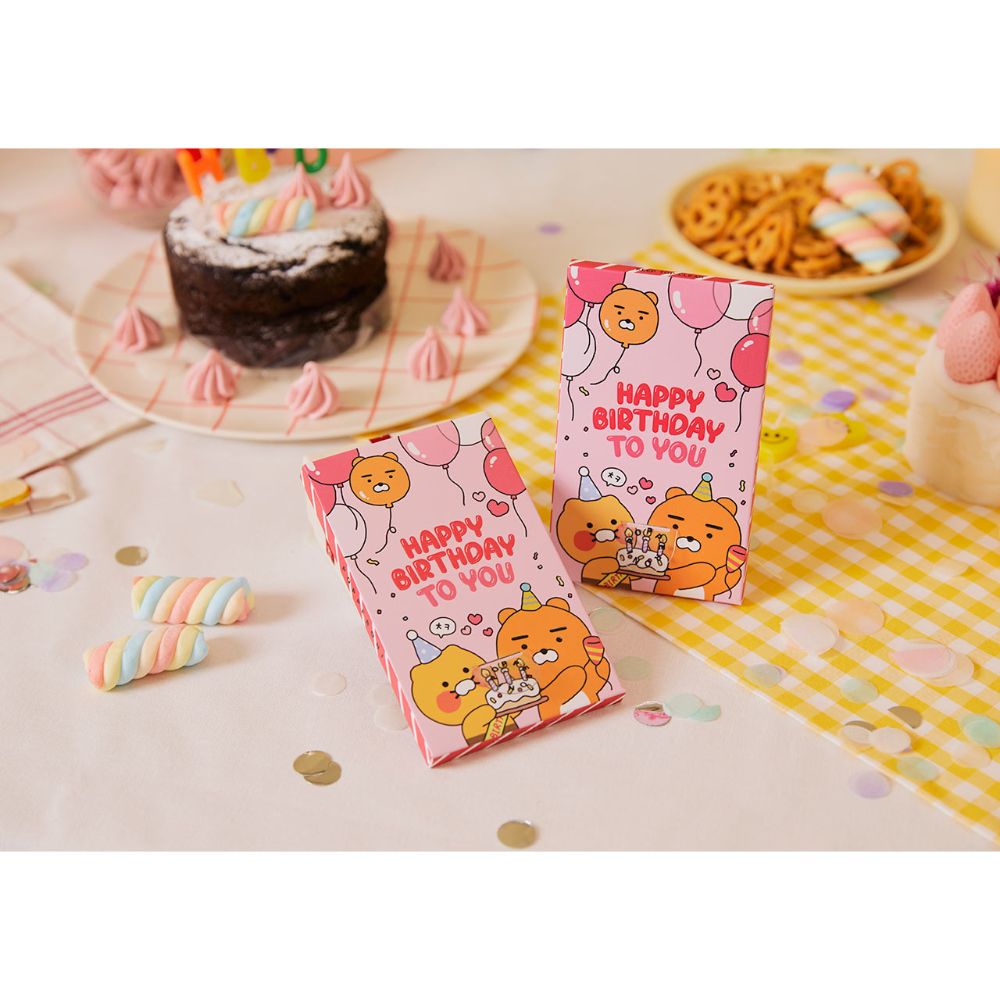 Kakao Friends - Ryan & Choonsik Happy Birthday Shoulder Ribbon Firecracker Card Set