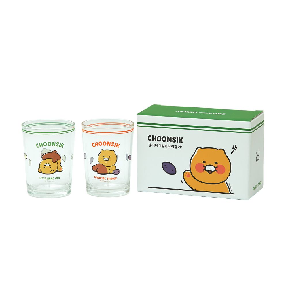 Kakao Friends - Choonsik Daily Glass Cup Set (2 pcs)