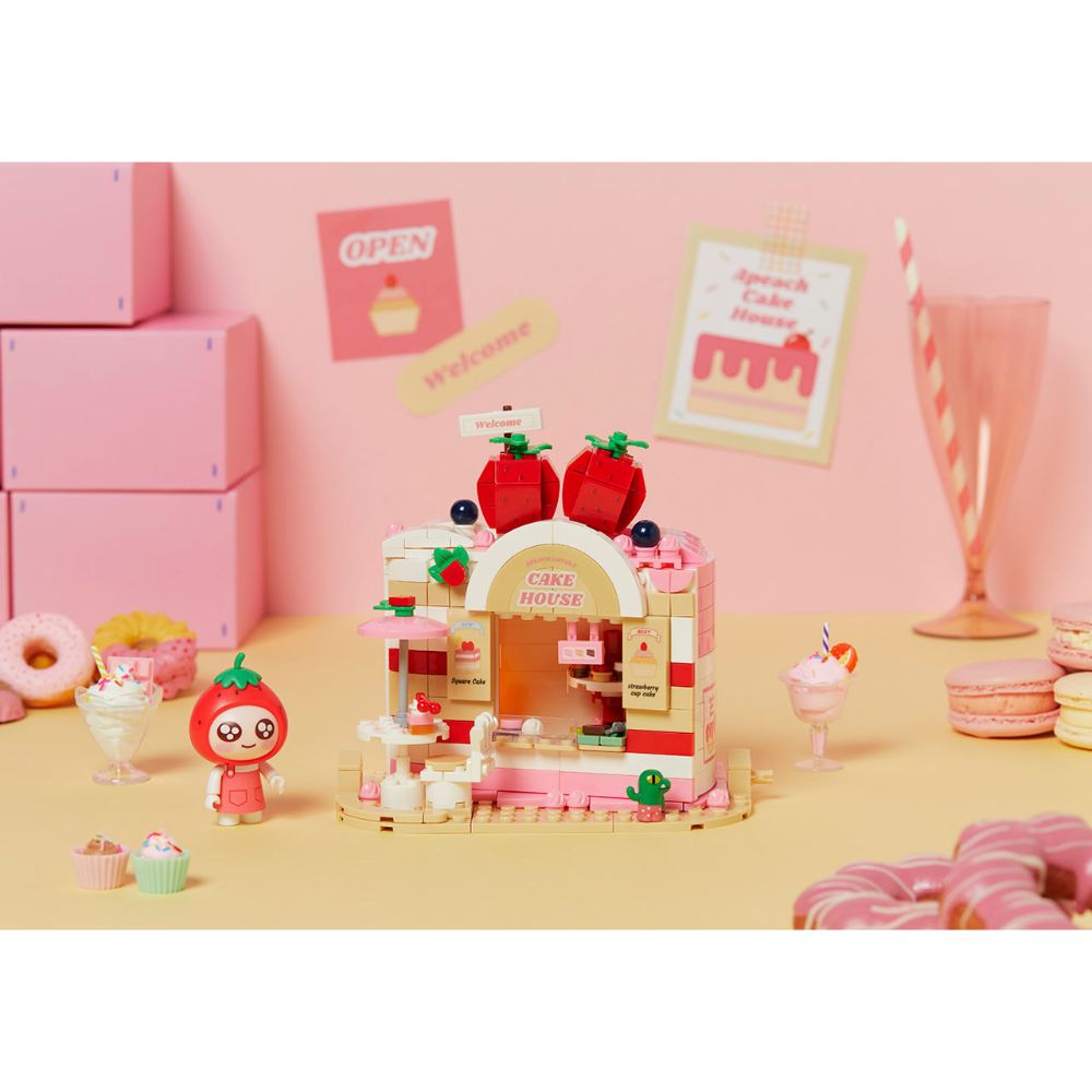 Kakao Friends - Apeach Strawberry Cake Desert Brick Figure