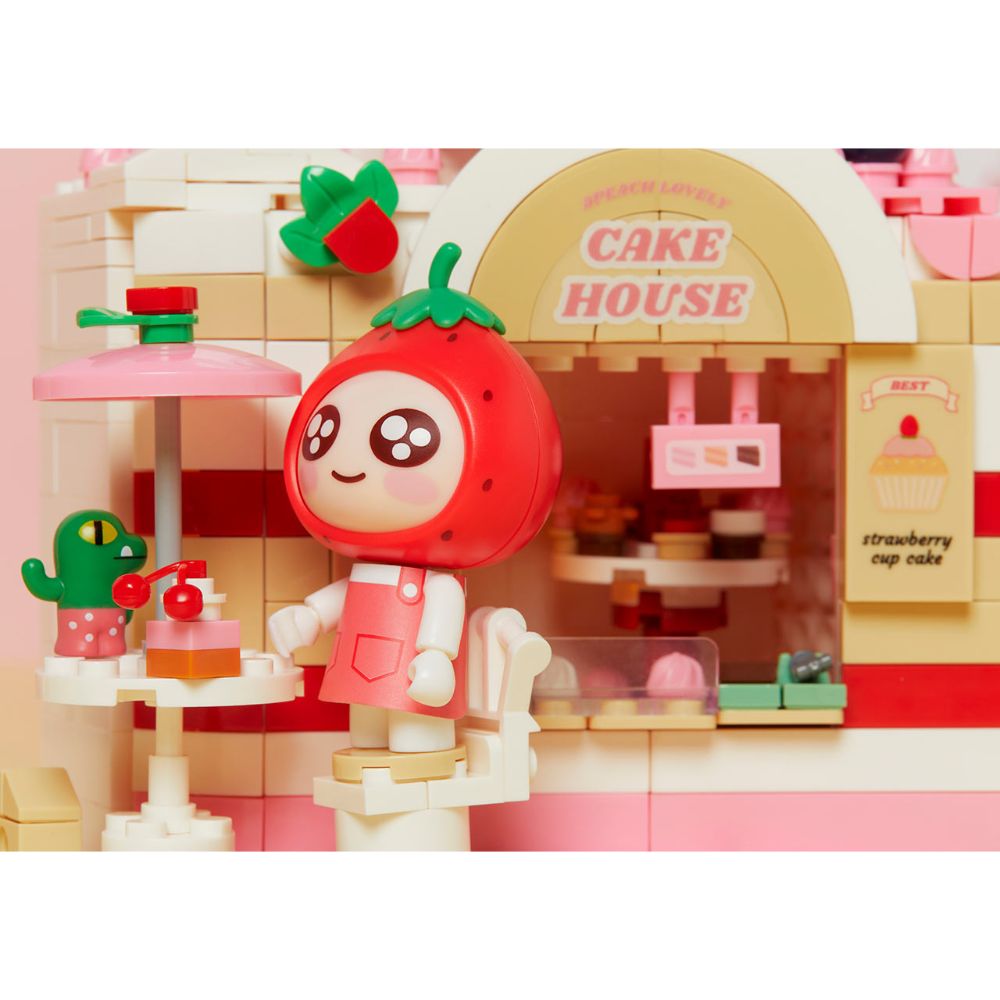 Kakao Friends - Apeach Strawberry Cake Desert Brick Figure