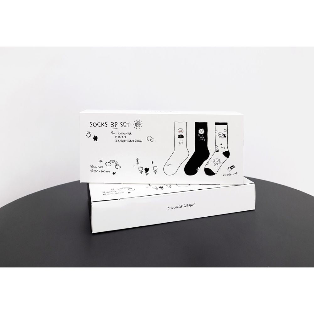 Kakao Friends - Doodle Doodle Ryan & Choonsik Long Socks Set