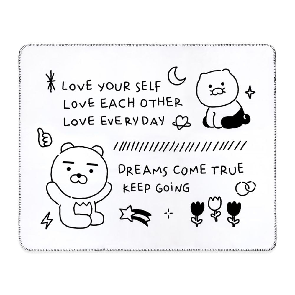 Kakao Friends - Doodle Doodle Ryan & Choonsik Large Fleece Blanket