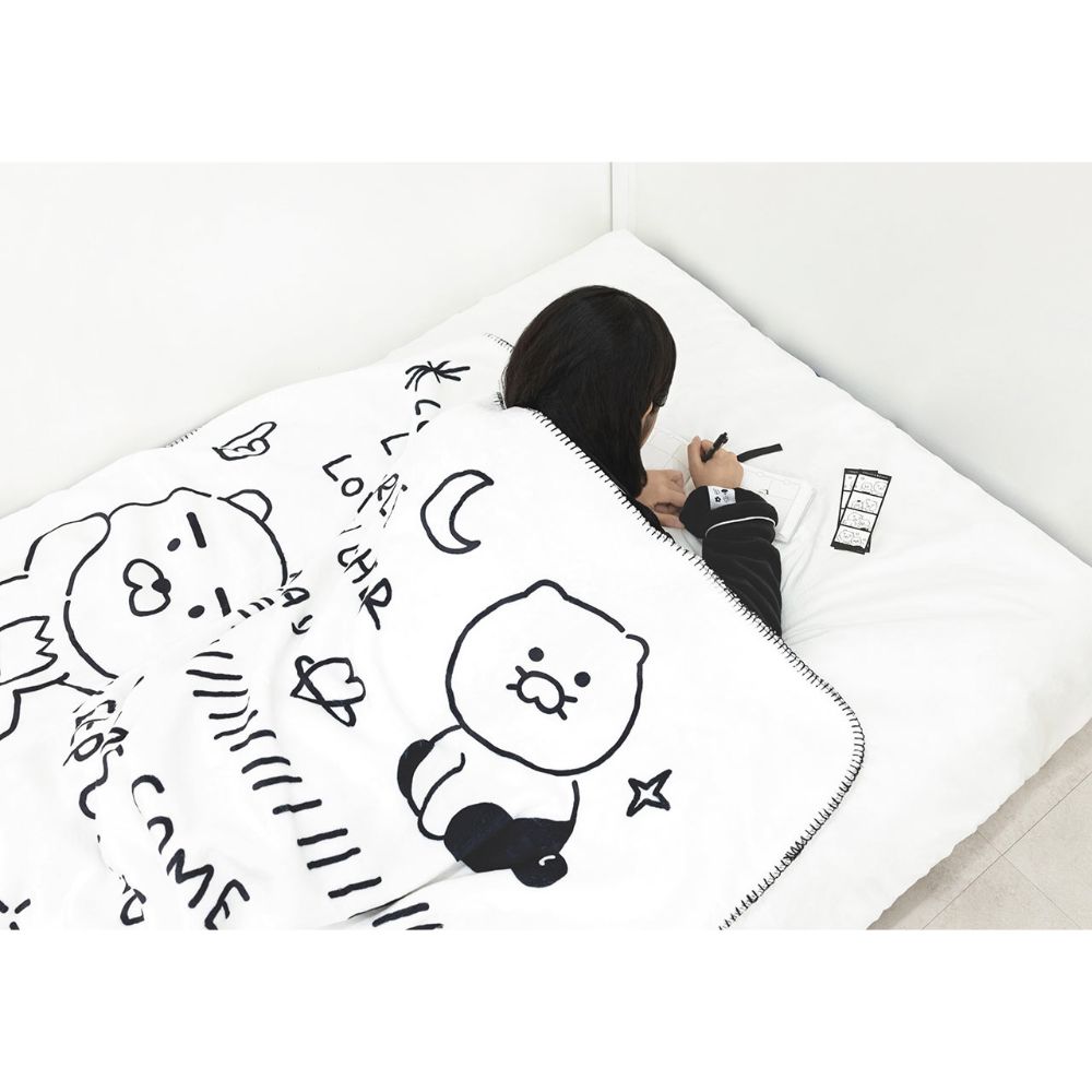 Kakao Friends - Doodle Doodle Ryan & Choonsik Large Fleece Blanket