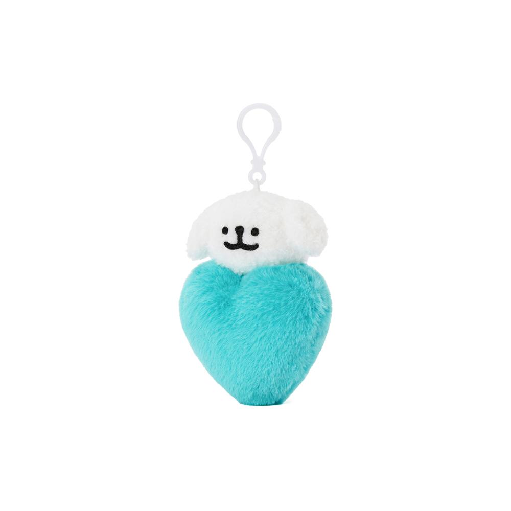 Kakao Friends - Retriever Turquoise Heart Plush Doll Keyring