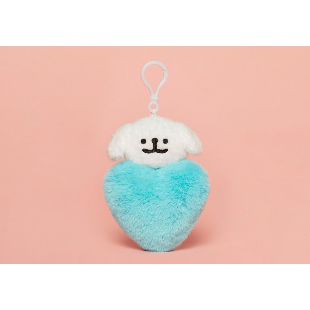 Kakao Friends - Retriever Turquoise Heart Plush Doll Keyring