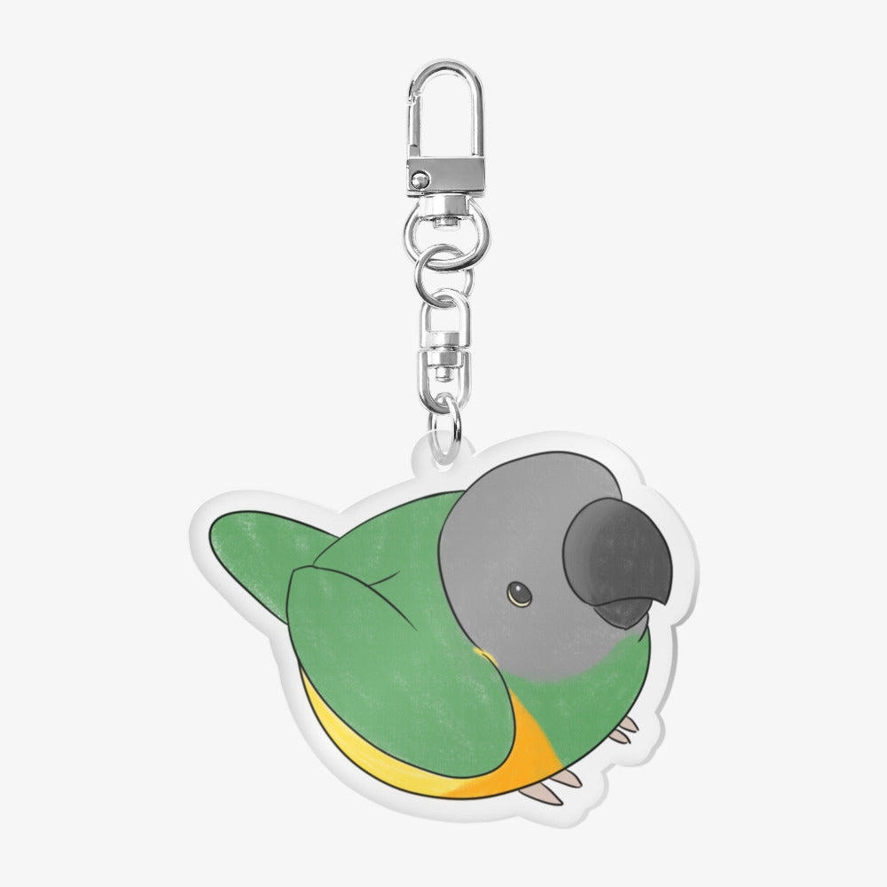 Instantrice Butler - Green Parrot Acrylic Keyring