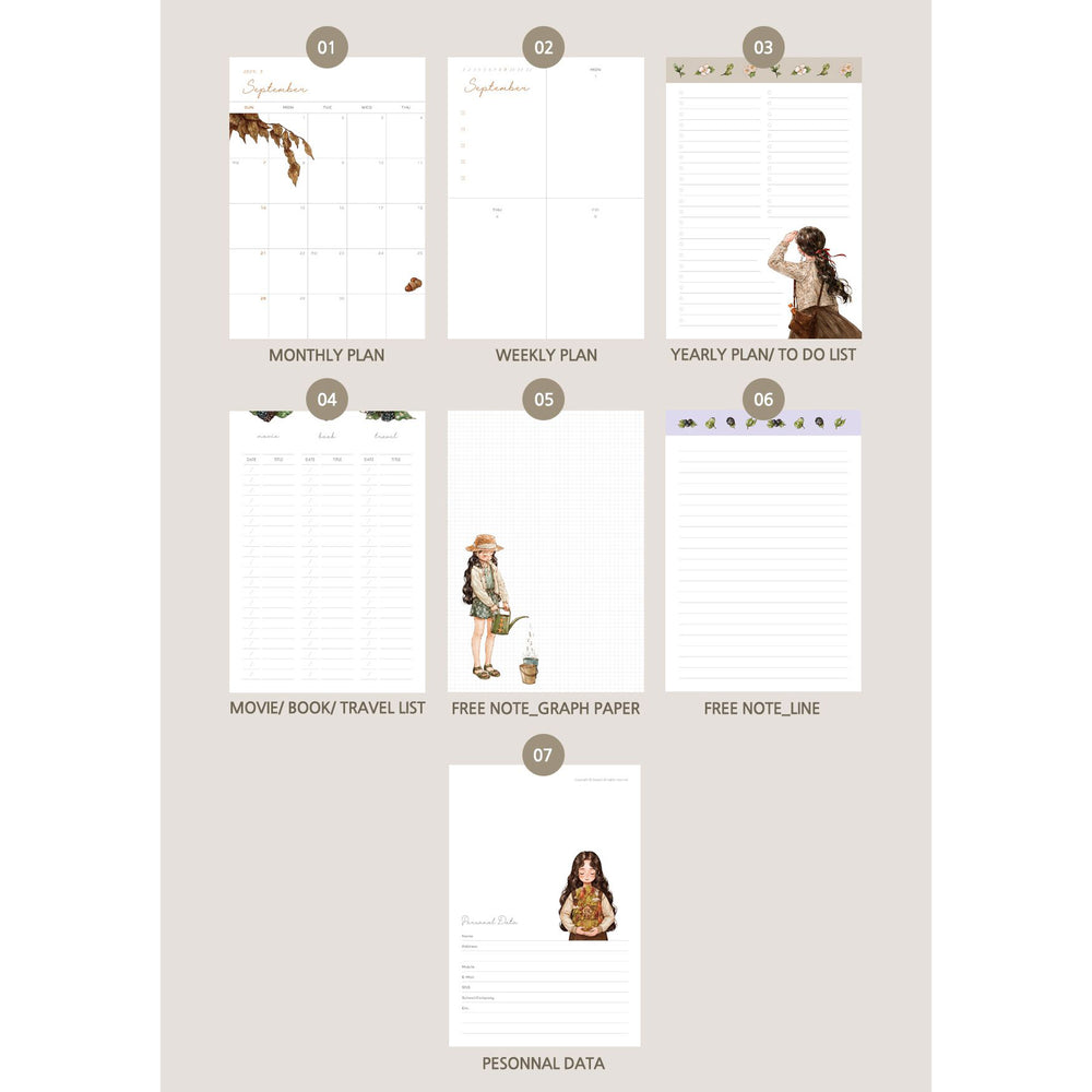 2025 AEPPOL Forest Girl Diary : Planner and Calendar (tumblbug)