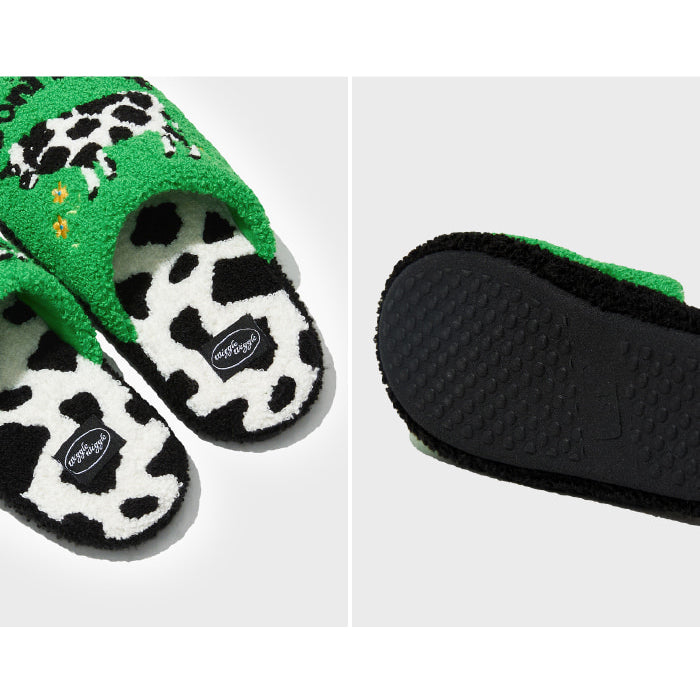 Wiggle Wiggle - Don't Panic Green Terry Home Slippers (Kids)