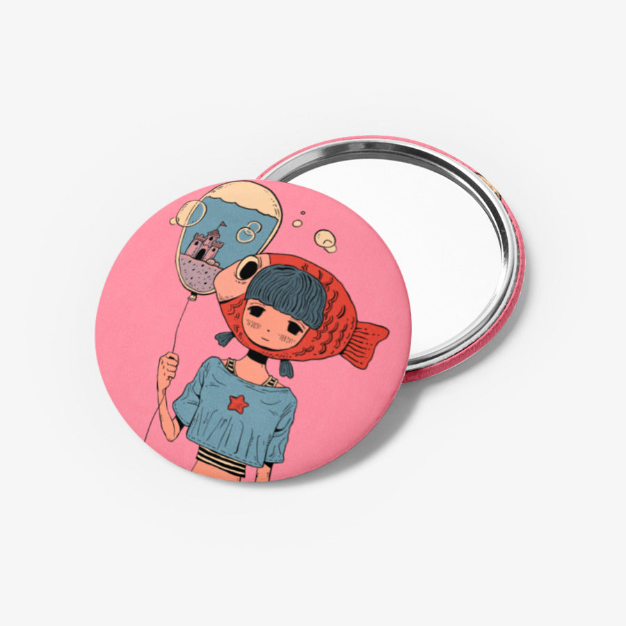 SOZ - Goldfish Girl Mirror Button