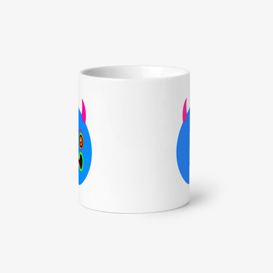 KimKim - Blue Monster White Mug