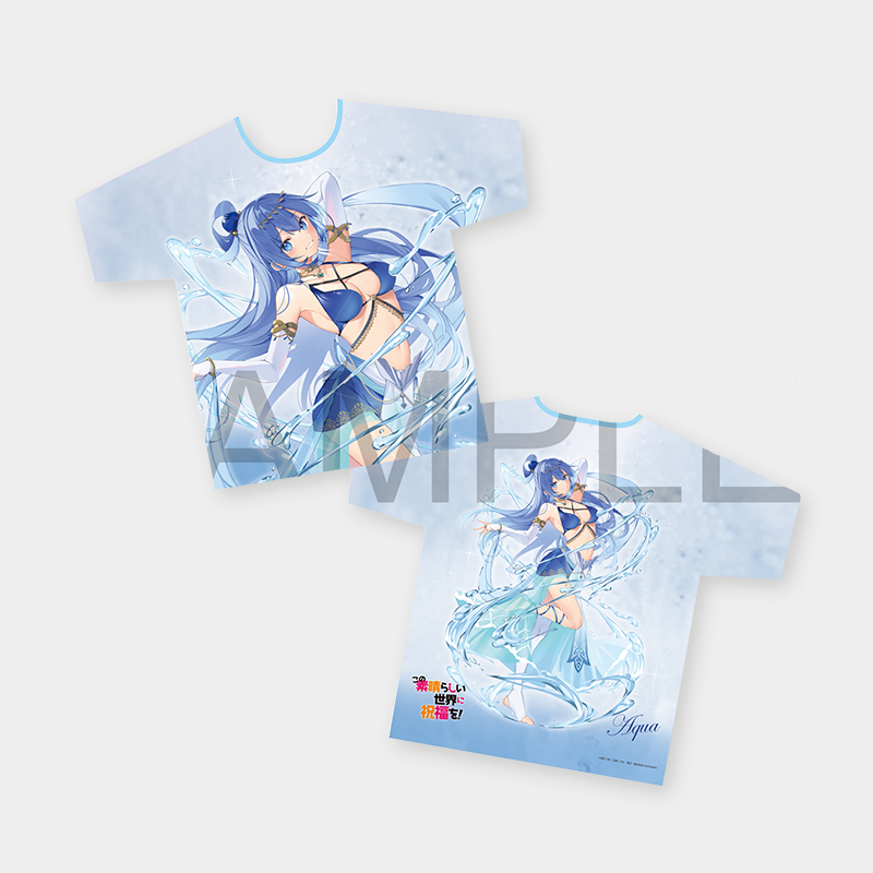 Konosuba: God's Blessing on This Wonderful World! x ANIPLUS - Full Graphic T-Shirt Aqua Commemorative Costume ver.