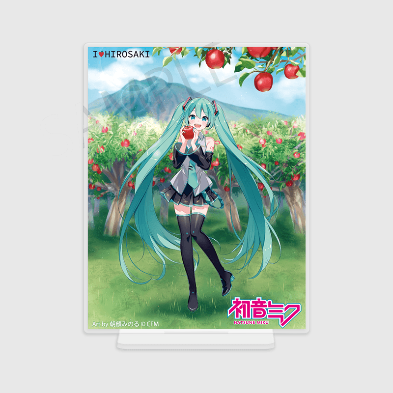 Hatsune Miku x Hirosaki Ringo x ANIPLUS - Silver Acrylic Plate Hirosaki Art by Asagao Minoru