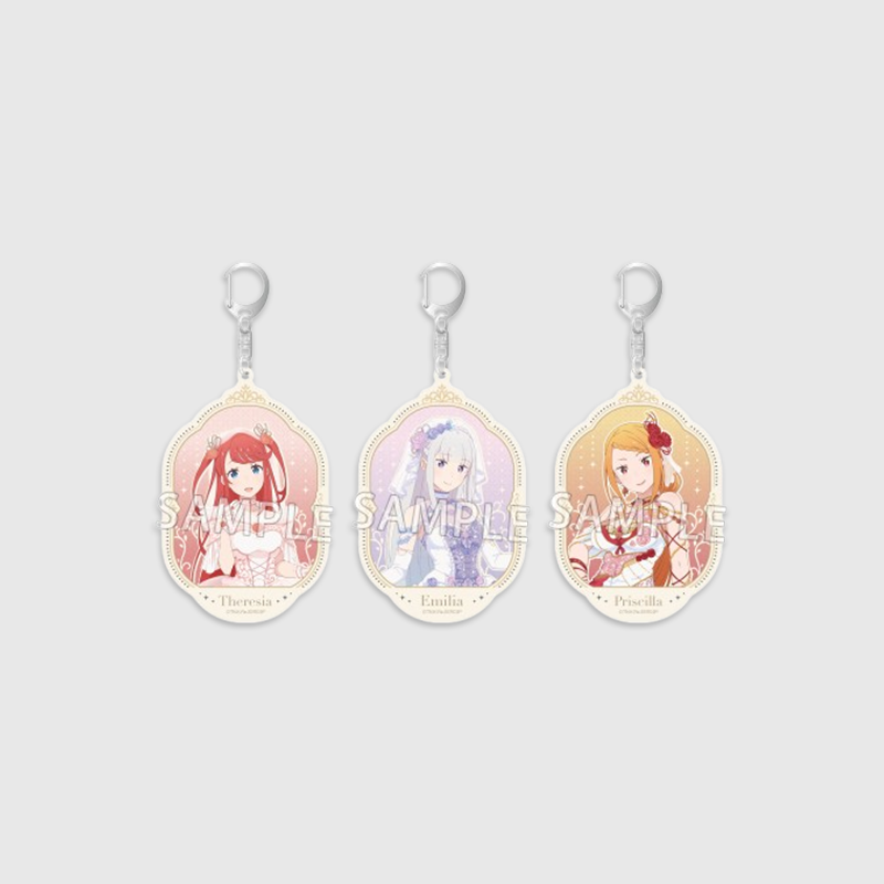 Re:Zero − Starting Life in Another World x ANIPLUS - Kirakira Acrylic Keyholder Set Wedding ver.