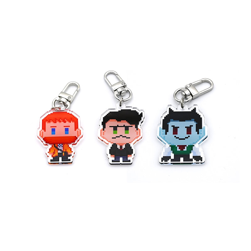 Mustache & Suspender - Acrylic Keyring