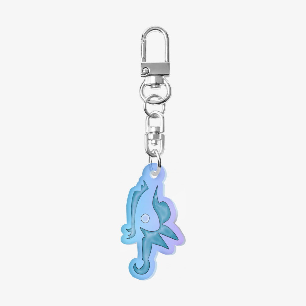 Luna Moon - Blue on Pattern Aurora Keyring