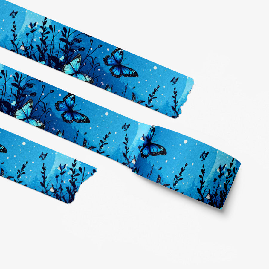 Thetablesetter - Blue Butterflies Sparkling Masking Tape