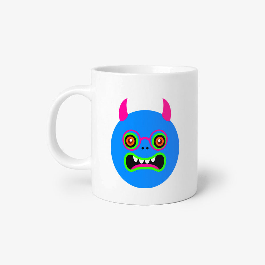 KimKim - Blue Monster White Mug