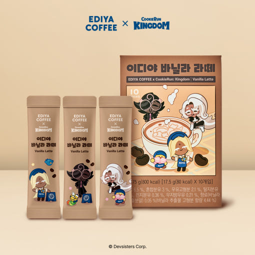 Ediya Coffee x Cookie Run : Kingdom - Vanilla Latte 10T x 3 (30T)