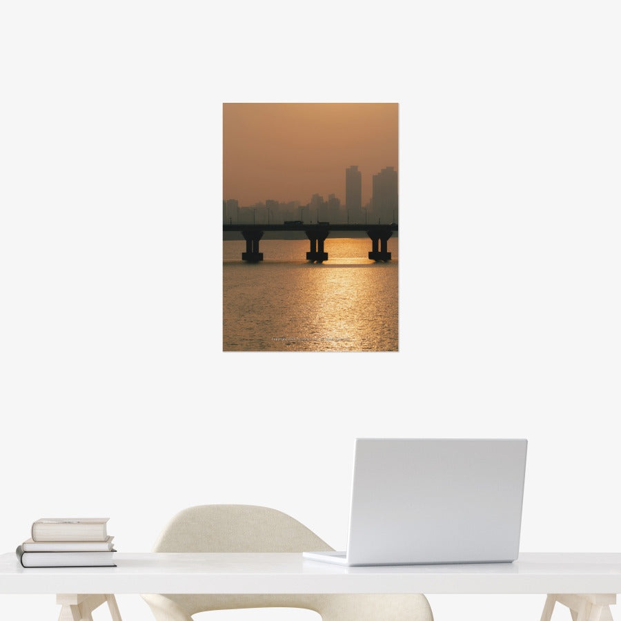 Do Hun Lee - Sunset Bridge A3 Poster