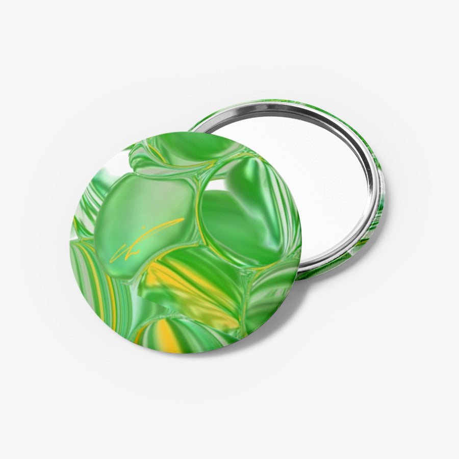 Kiwi Cindy Shop - Green Bubble Mirror Button