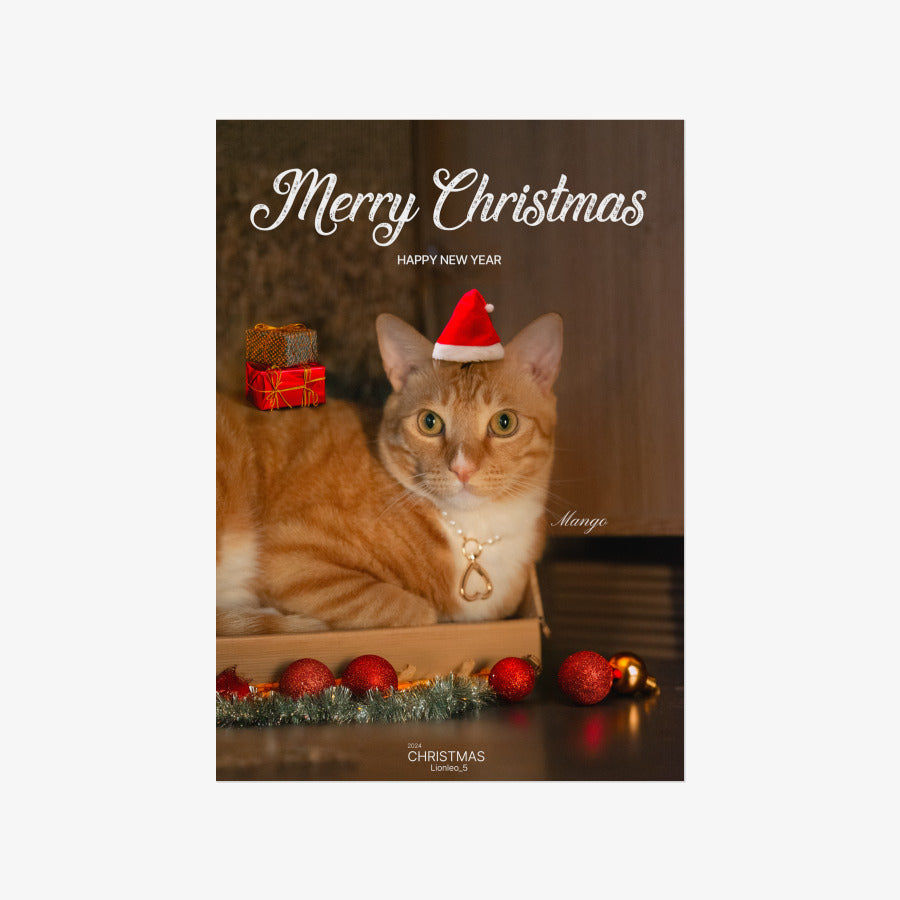 LionLeo - Christmas Cat A3 Poster