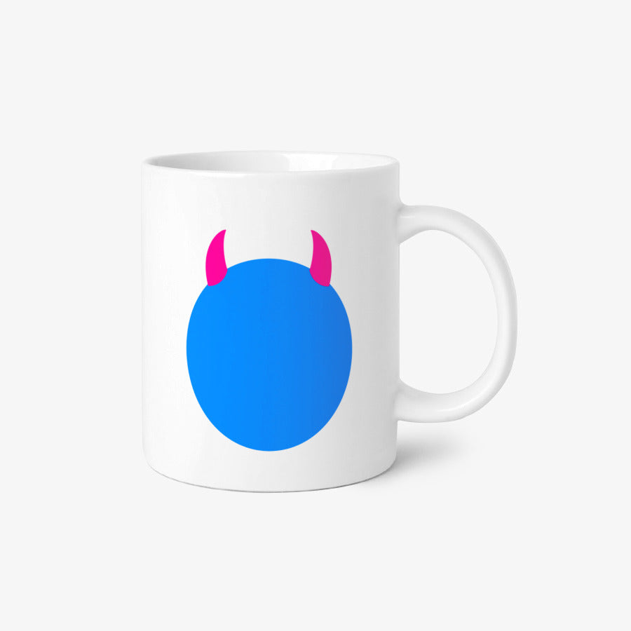 KimKim - Blue Monster White Mug