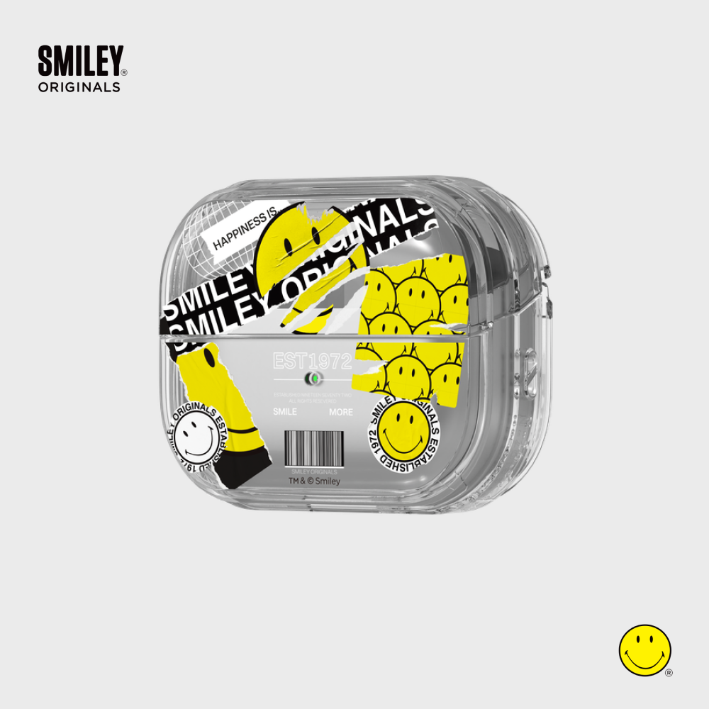 SLBS - Smiley Gray Pattern Clear Cover (Galaxy Buds3 Pro)