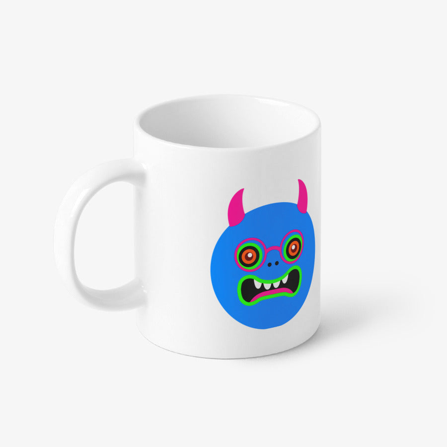 KimKim - Blue Monster White Mug