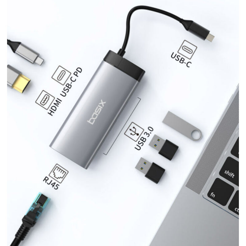 Wadiz x BASIX - 6-in-1 USB-C Multi Hub