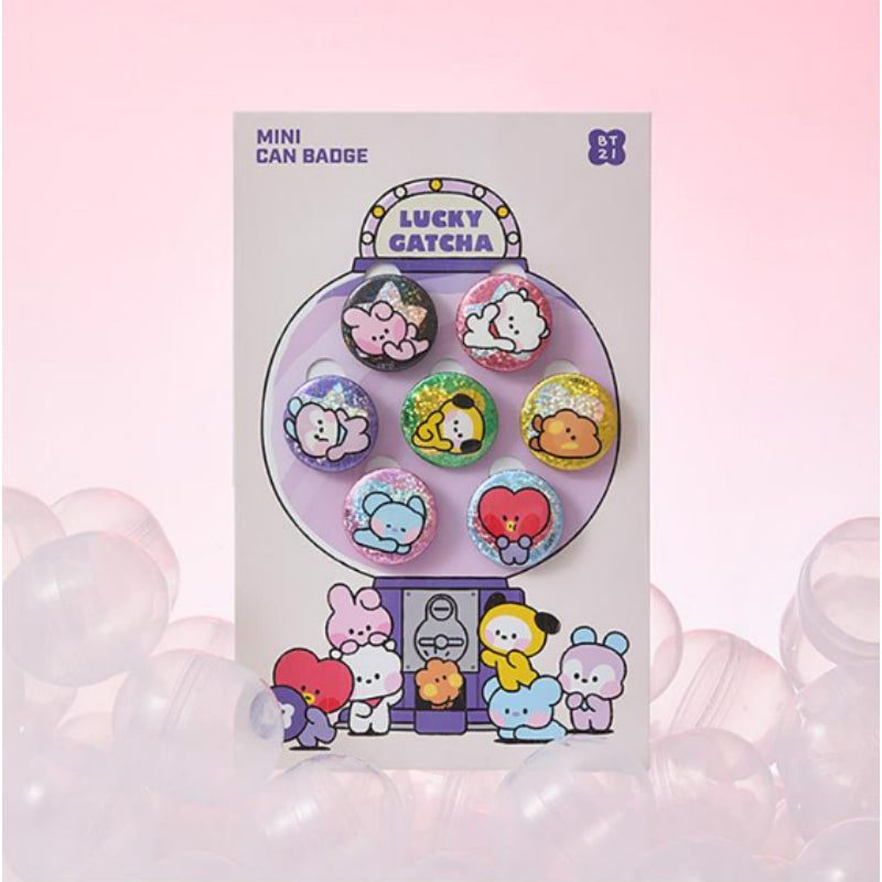 Line Friends x BT21 - Minini Lucky Gacha Mini Can Badge Set