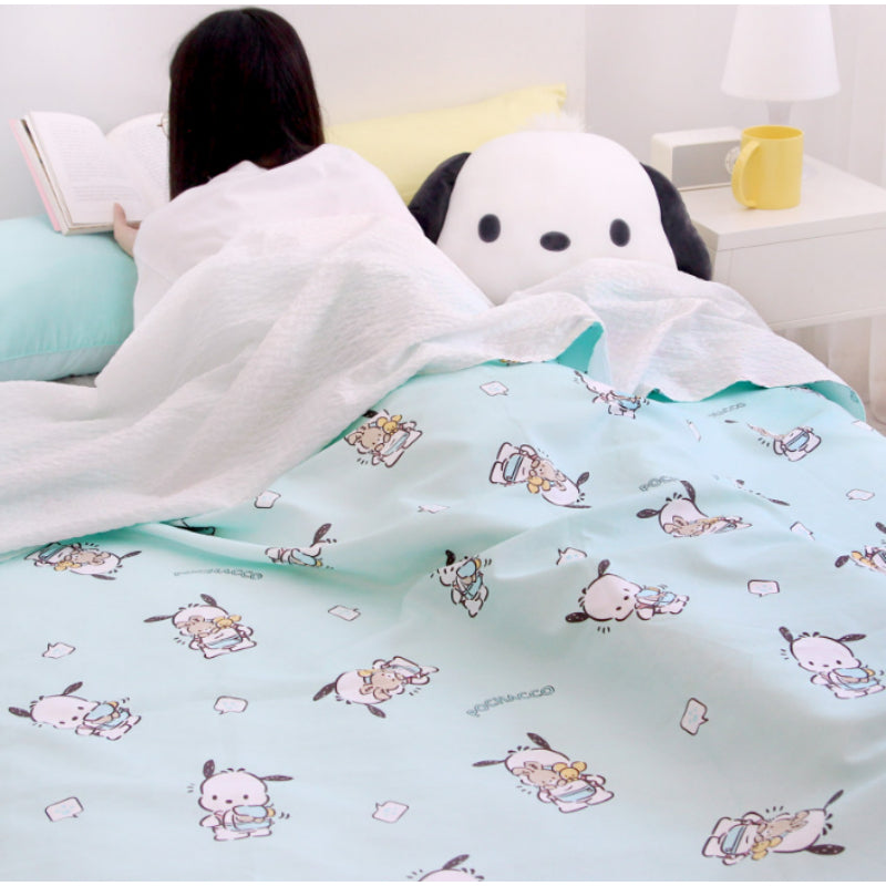 NARA HOME DECO X Sanrio - Pochacco Bamboo Ripple Double Blanket Follow