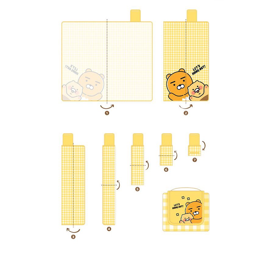 Kakao Friends - Choonsik Check Patterned Picnic Mat