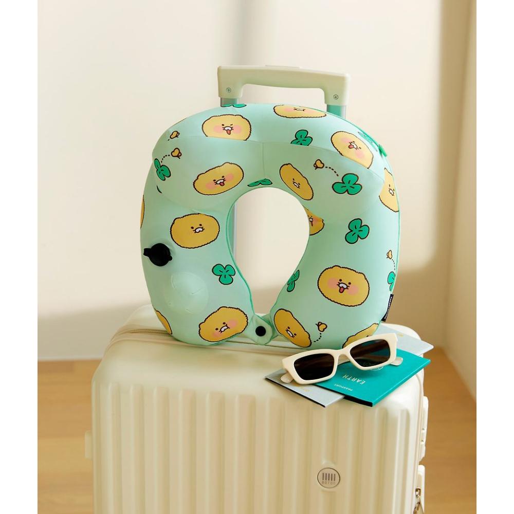 Kakao Friends - Choonsik Compact Air Pump Neck Cushion & Pouch Set