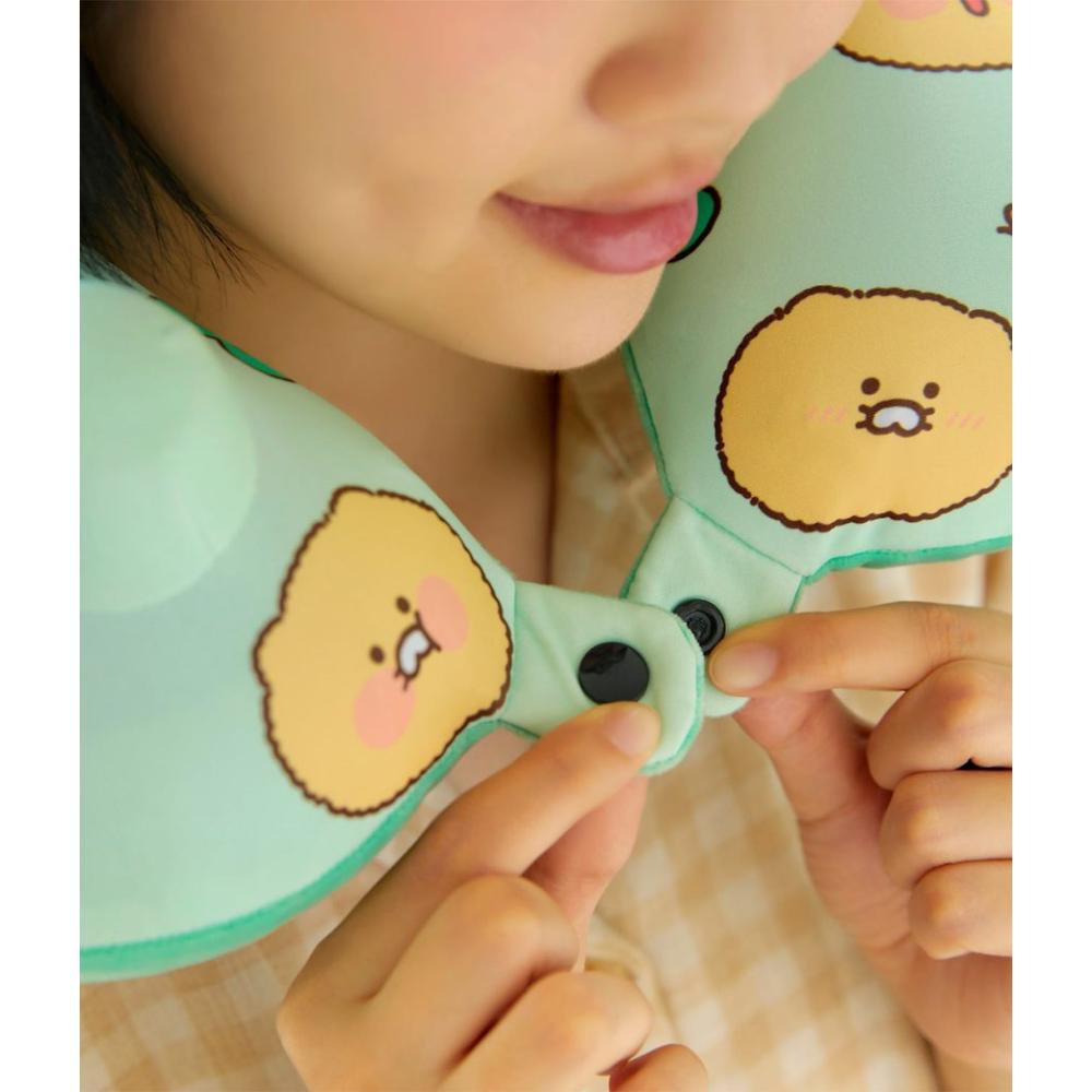 Kakao Friends - Choonsik Compact Air Pump Neck Cushion & Pouch Set