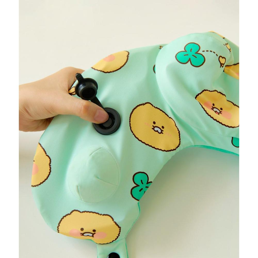 Kakao Friends - Choonsik Compact Air Pump Neck Cushion & Pouch Set