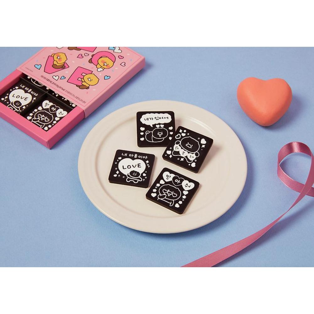 Kakao Friends - Choonsik Love Fossil Doll Keyring & Chocolate 4-piece Set