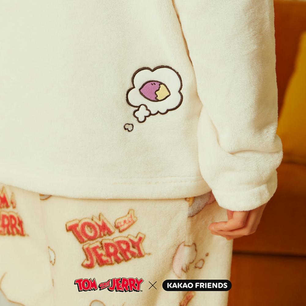 Tom and Jerry x Kakao Friends - Tuffy Choonsik Women Flannel Pajamas Set