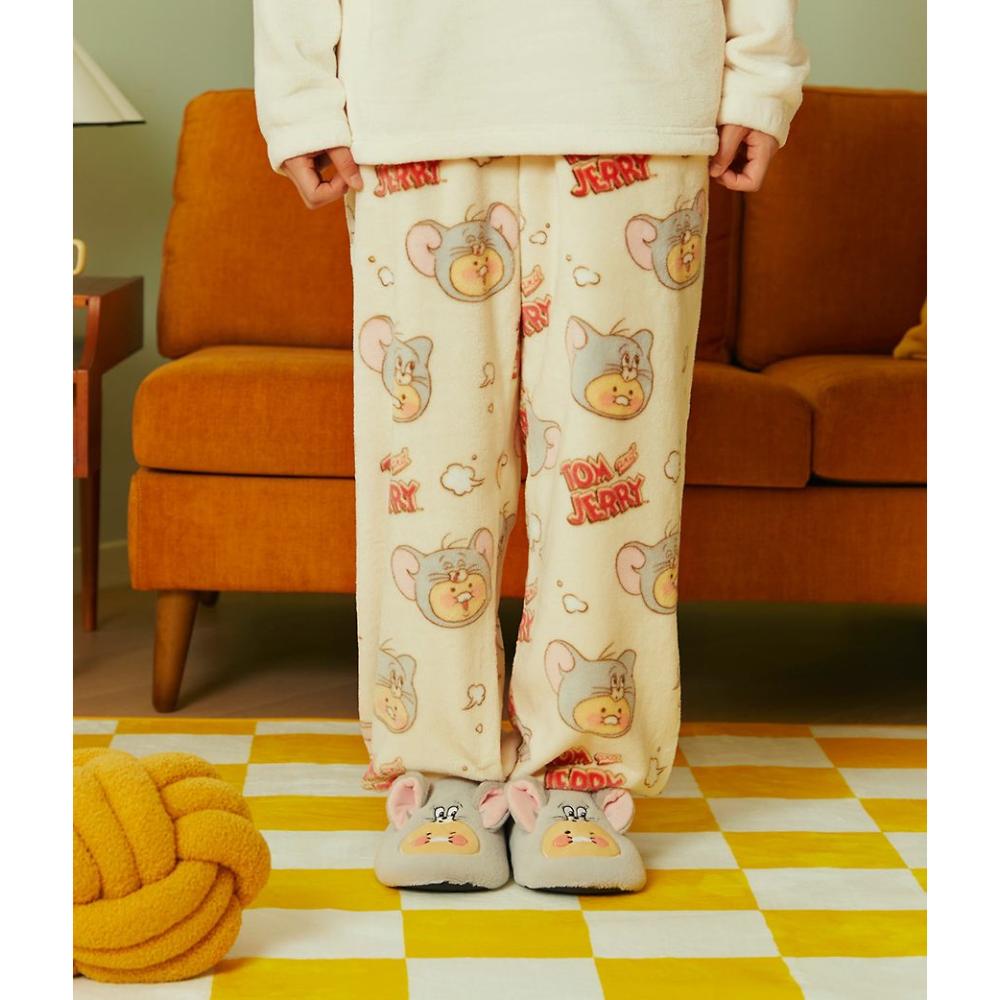 Tom and Jerry x Kakao Friends - Tuffy Choonsik Women Flannel Pajamas Set