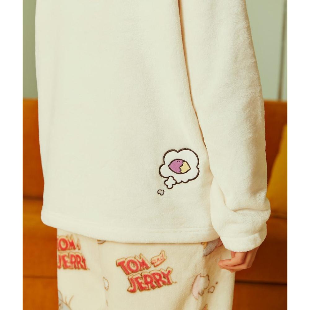 Tom and Jerry x Kakao Friends - Tuffy Choonsik Women Flannel Pajamas Set