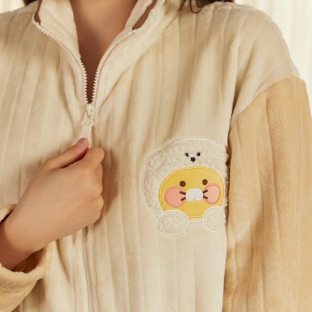 Kakao Friends - Floofy Friends Choonsik Zip-up Fleece Pajamas Set