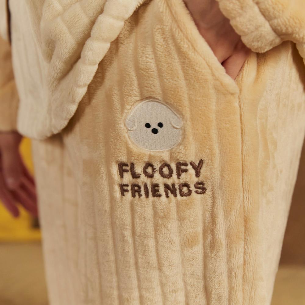 Kakao Friends - Floofy Friends Choonsik Zip-up Fleece Pajamas Set